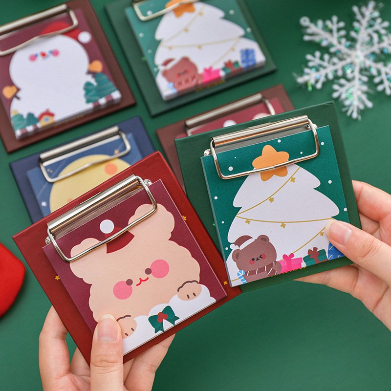 Christmas Sticky Notes Kraft Paper Memo Pad Loose Leaf Page Marker Stationery PET Sticky Notes