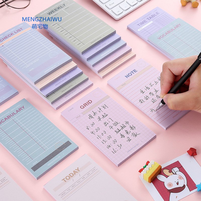 Office stationery supplies school message memo pad cute color paper to do list sticky note manufacturer export