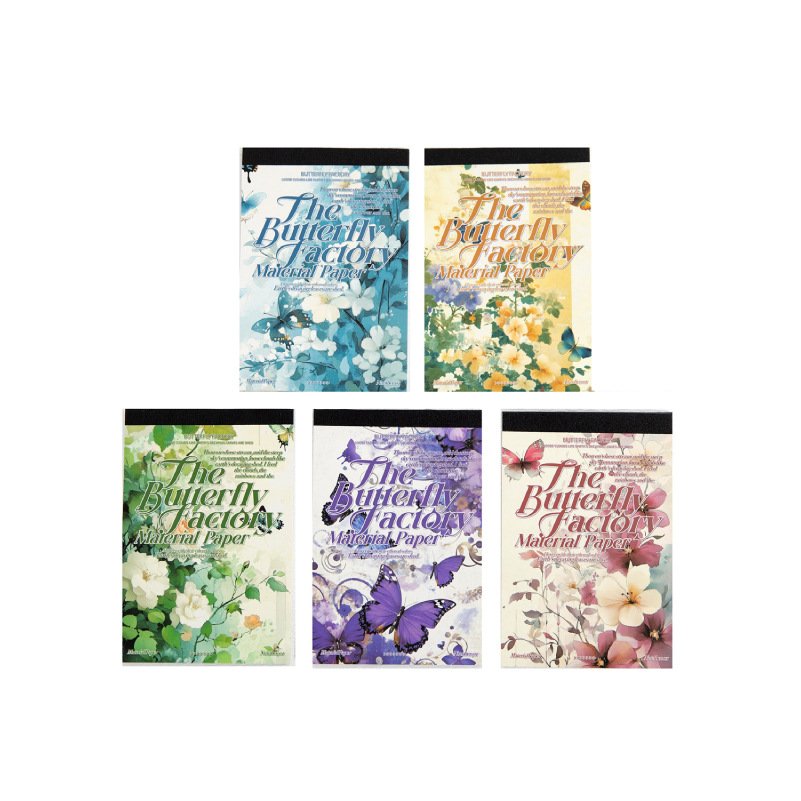 30 Pieces/Pack Vintage Material Book Butterfly Factory Series Life Collage Priming Sticky Notes