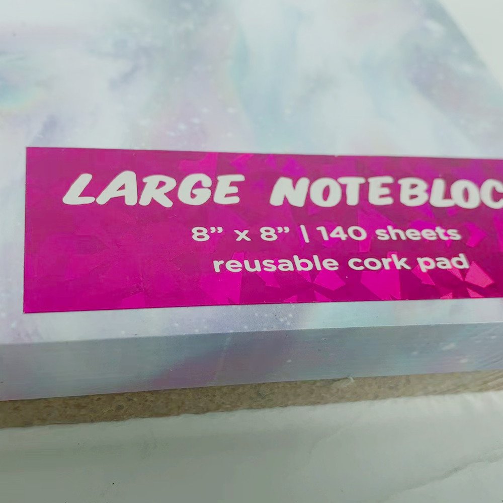 Personalized Design Large Noteblock Memo Pad With Reusable Cork Pad
