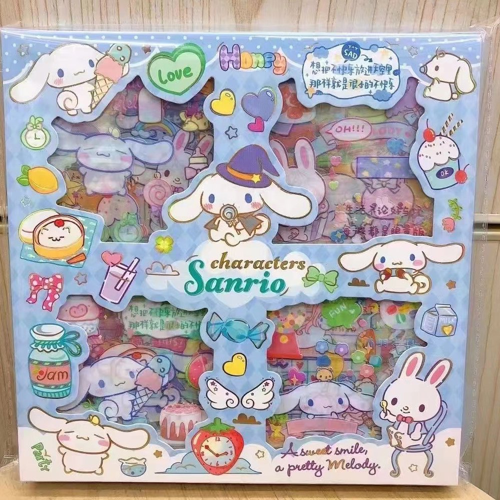Custom Transparent Handbook Sticker Set Kawaii Cartoon Girl's School Supply Stationery with Mug Memo Pads Gift Box for Students