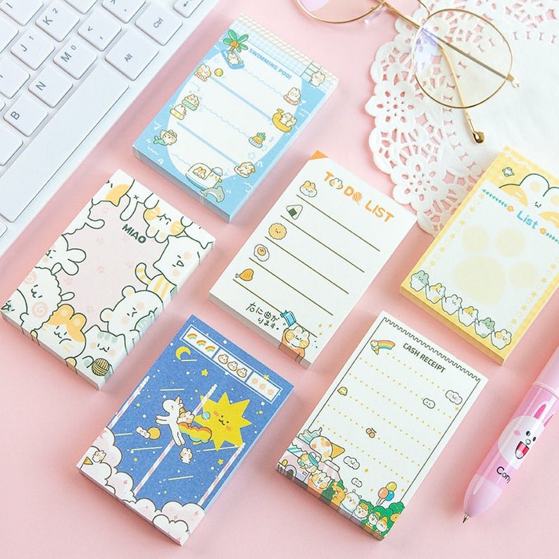 Wholesale custom cartoon colored to do list sticky note and cute memo pad for stationery