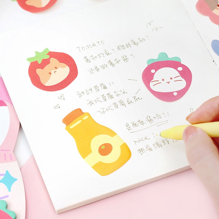 Cartoon Memo Stickers Stationery Custom Professional Custom Notepad Cute Style Notepad Stick Colorful Label Paper