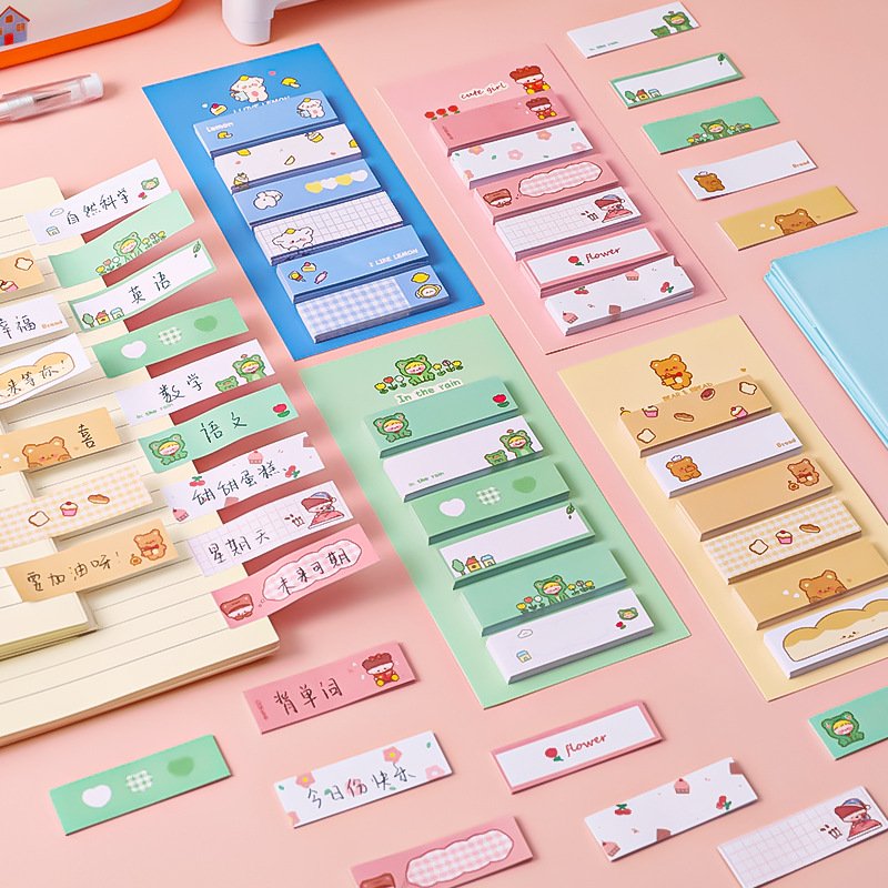 Cute cartoon animal series student sticky notes pad label kids self-adhesive memo pad tag stationery customize 120sheets/pcs