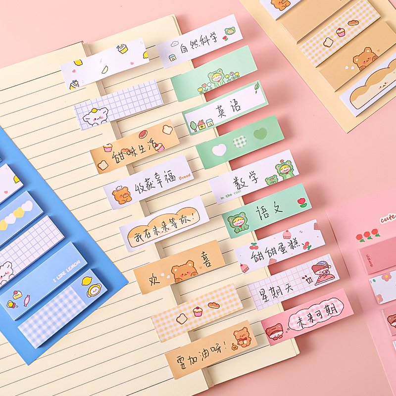 Cute cartoon animal series student sticky notes pad label kids self-adhesive memo pad tag stationery customize 120sheets/pcs