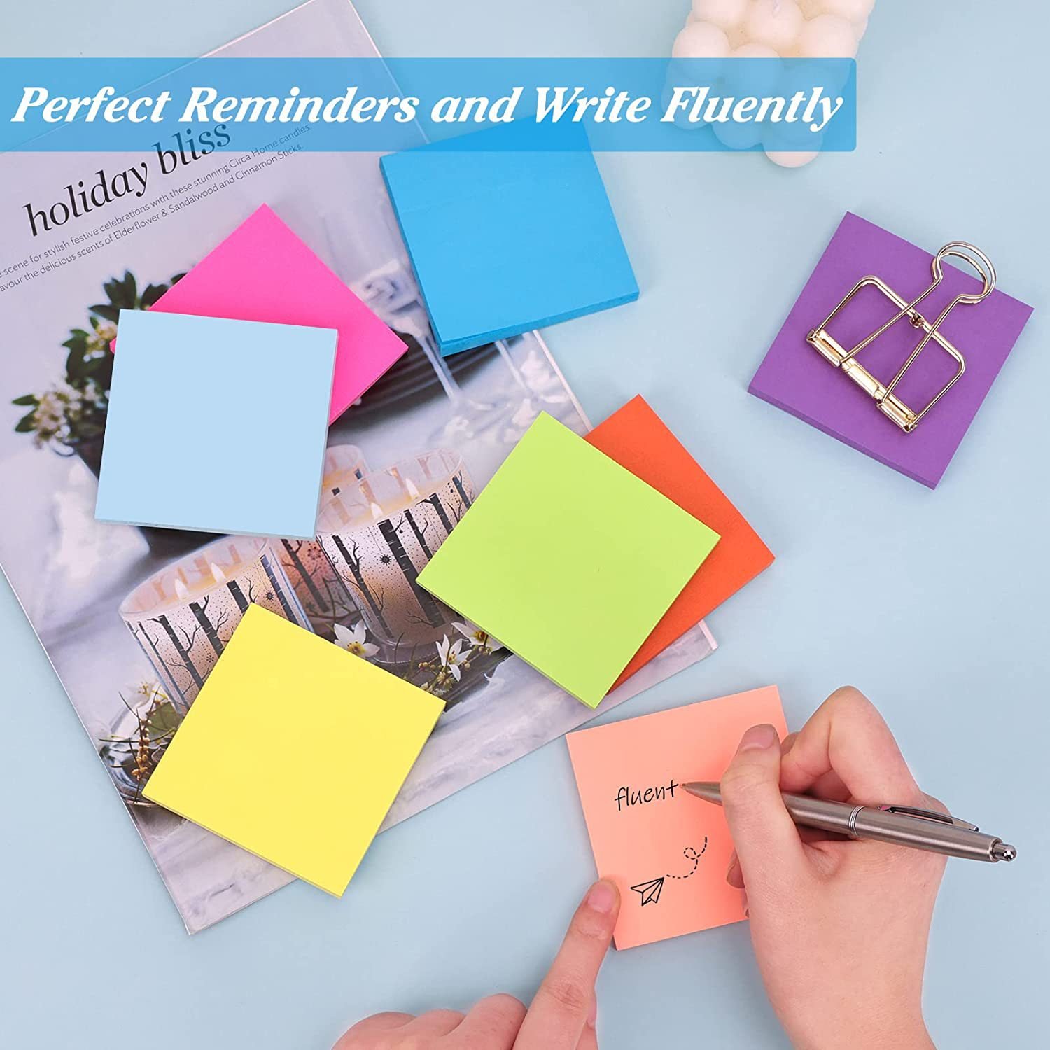 Hot selling custom high quality school supplies clear 3*3in colorful paper stationary memo pads sticky notes pads 3x3