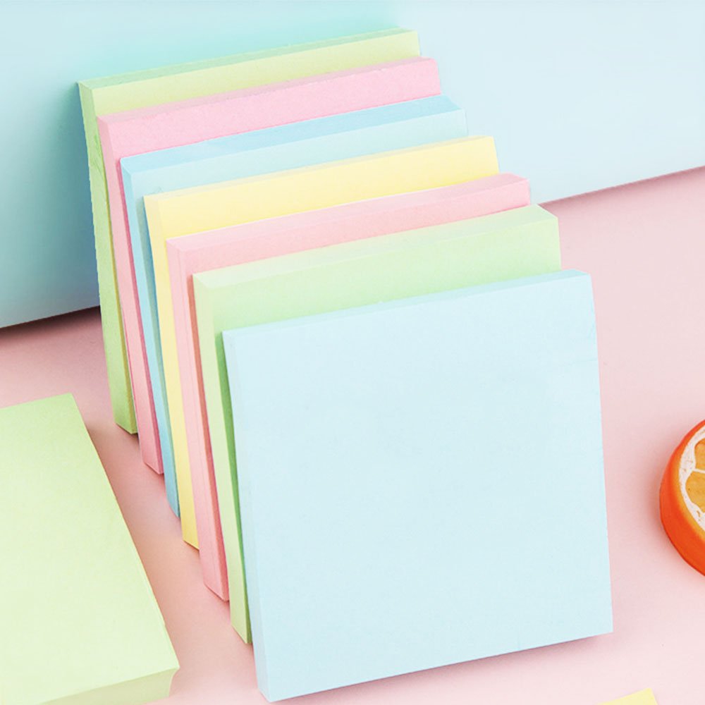 Hot selling custom high quality school supplies clear 3*3in colorful paper stationary memo pads sticky notes pads 3x3