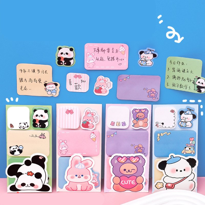 Kawaii Animal Sticky Notes Student Decoration Sticker Cute Sticker Note Memo Pads Stationery Item School Supplies