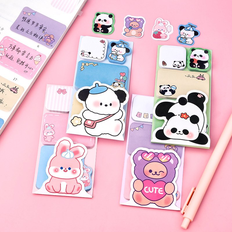 Kawaii Animal Sticky Notes Student Decoration Sticker Cute Sticker Note Memo Pads Stationery Item School Supplies