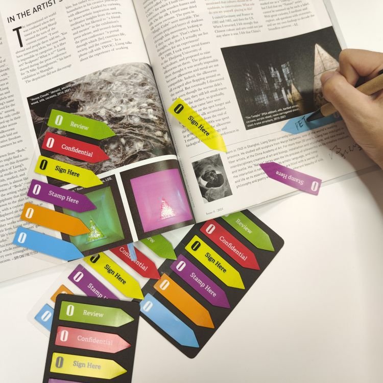 Index tabs sign flag bookmarks set index tabs neon index flag with box stationery sticky note