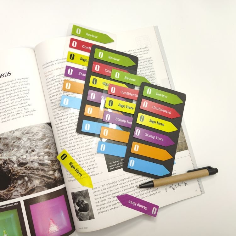 Index tabs sign flag bookmarks set index tabs neon index flag with box stationery sticky note