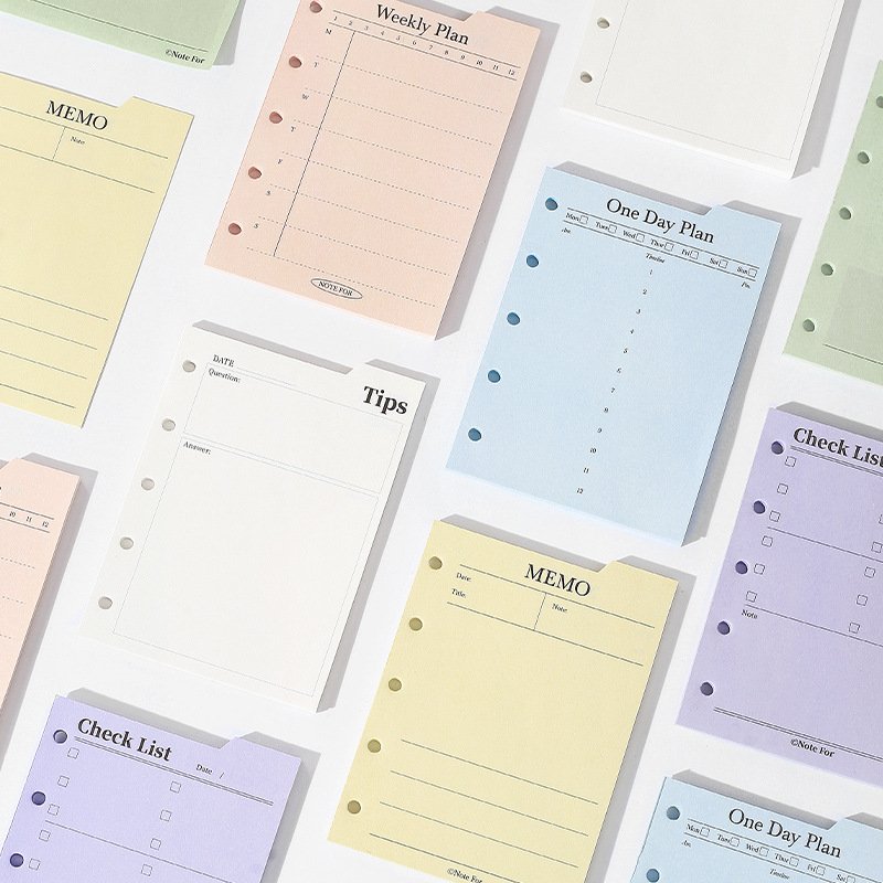 Minimalist replaceable loose-leaf index notes Custom non-sticky notes Memo pad Office teaching environmental student stationery