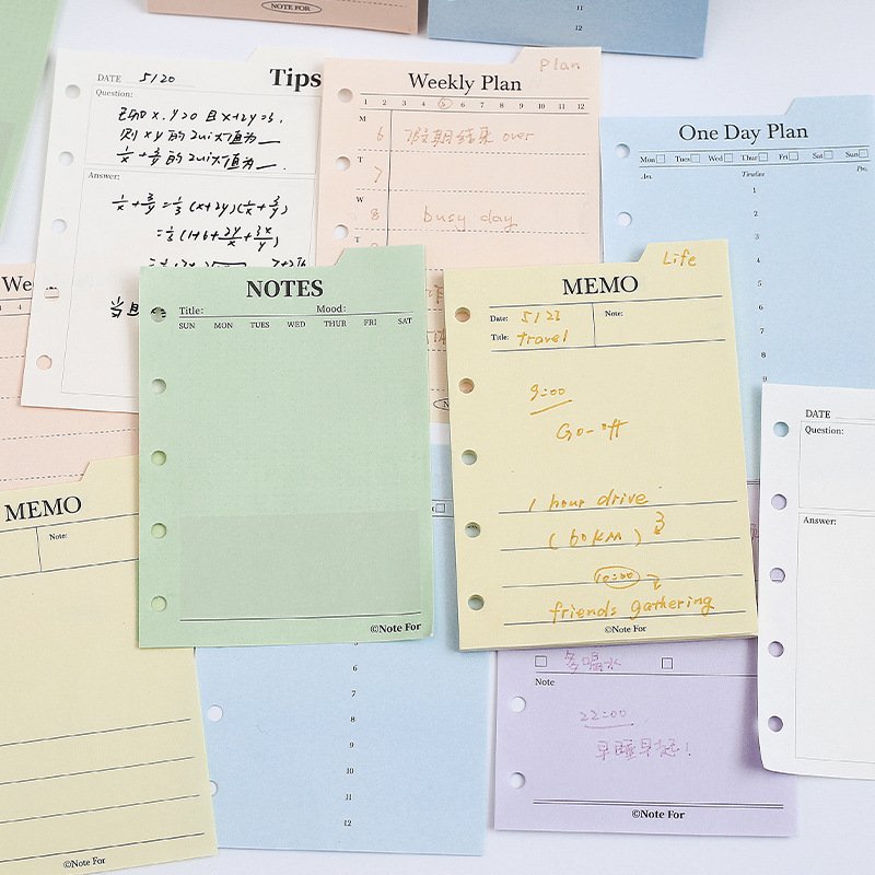 Minimalist replaceable loose-leaf index notes Custom non-sticky notes Memo pad Office teaching environmental student stationery