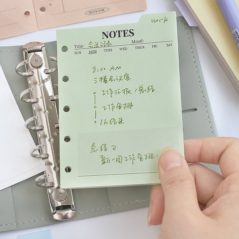 Minimalist replaceable loose-leaf index notes Custom non-sticky notes Memo pad Office teaching environmental student stationery