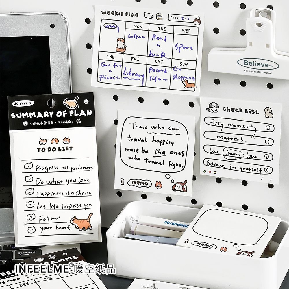 Cute animal Posted it Notes,sticky notes,Pleasure To-do List Series Schedule Weekly Planner List Notes Punch in N times