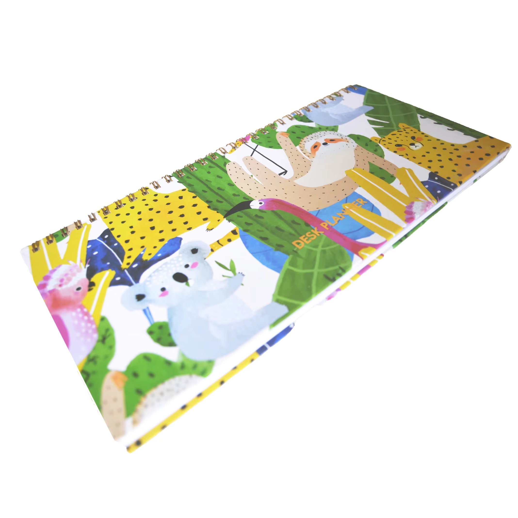 Rectangular Agenda Book with Bush Animals Motifs for Office School