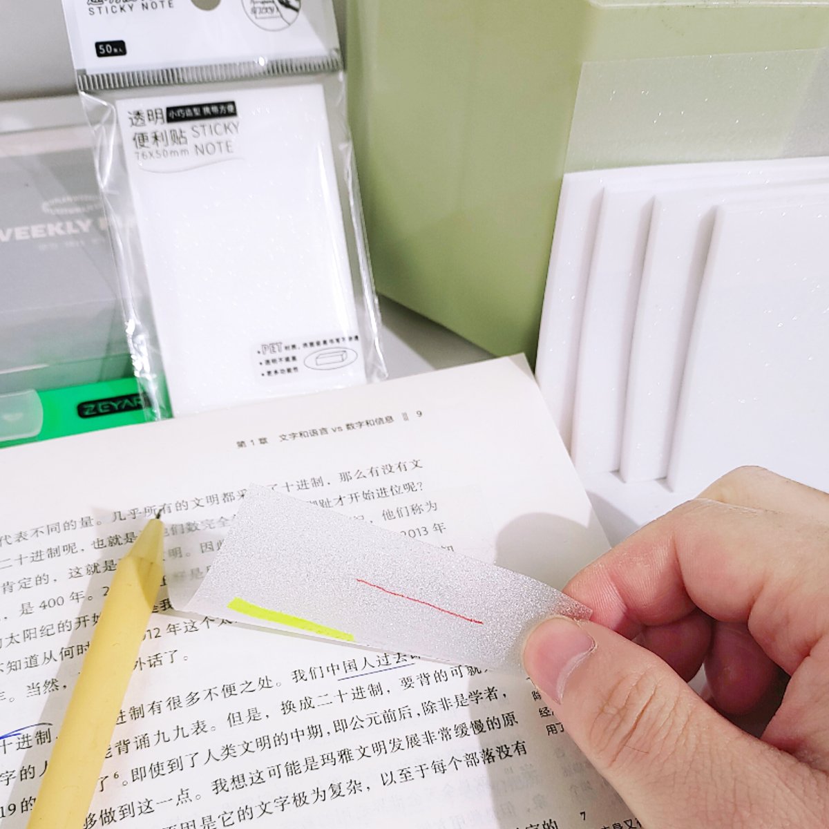 Transparent Sticky Notes Shining 3*3inch High Appearance Memo Pads Self-Adhesive Stationery School Supplies