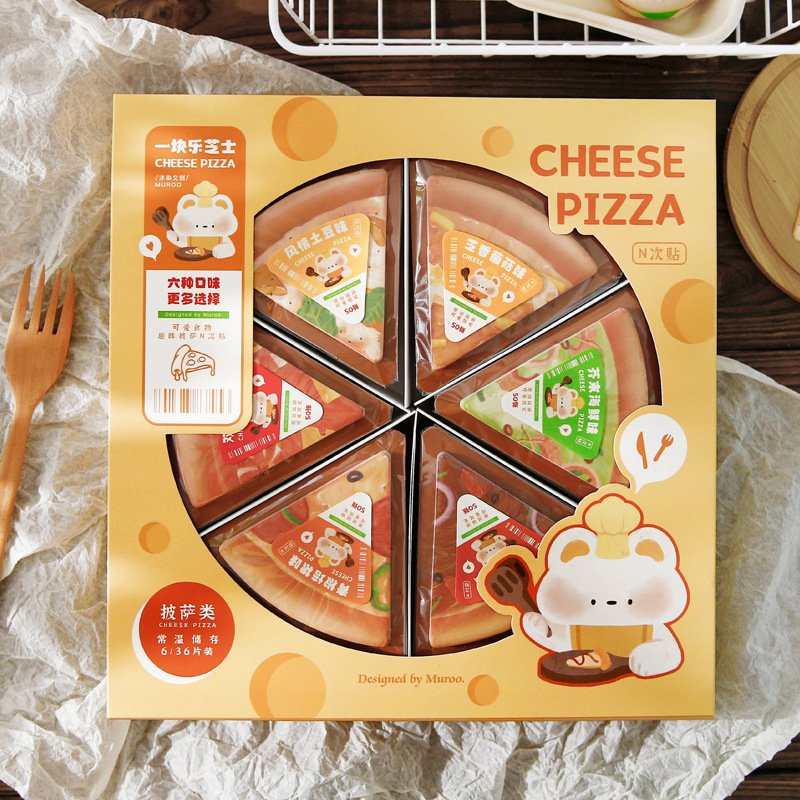 Cute Food Pizza Sticky Note Message Note Decoration Refrigerator Sticker Memo Pad Eco-friendly N Times Sticker Custom