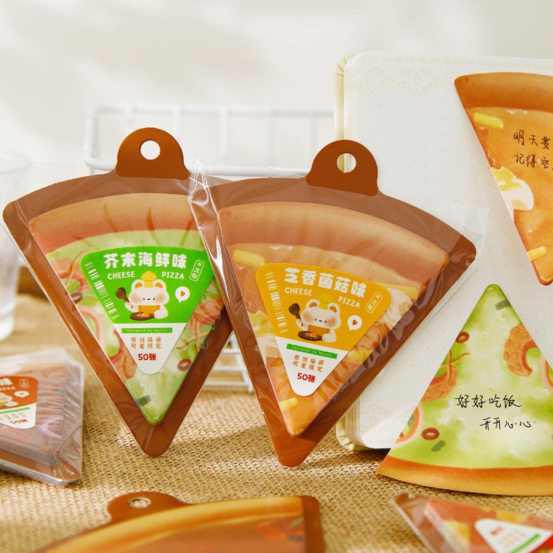 Cute Food Pizza Sticky Note Message Note Decoration Refrigerator Sticker Memo Pad Eco-friendly N Times Sticker Custom