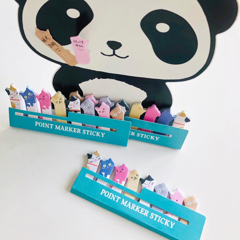 Cute Cat Mini Cartoon Animal Times Stickers Notebook Memo Pad Creative Sticks Notes