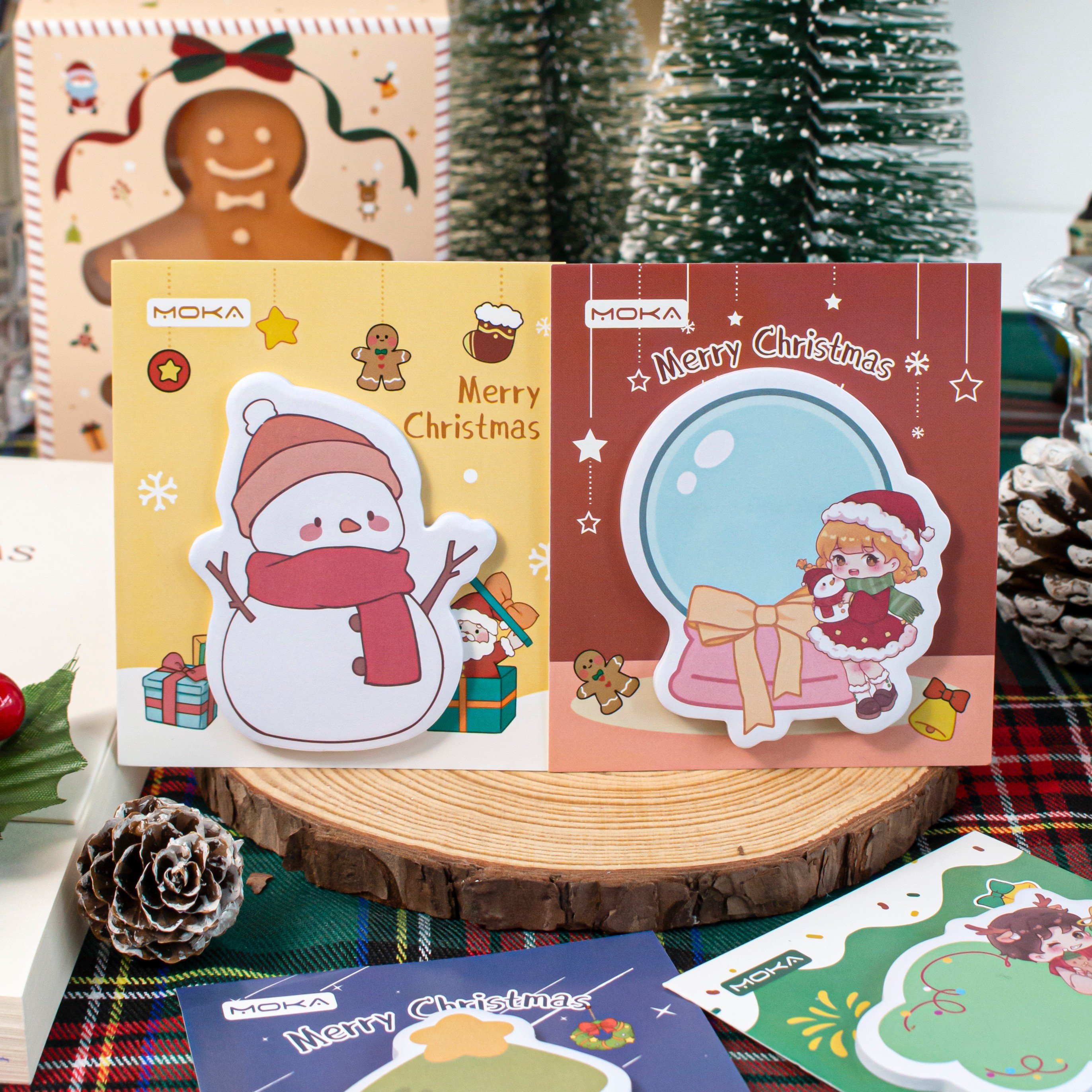 Cute Cartoon Pattern Self-Adhesive Sticky Notes for Students Cross Border Christmas Paper Notes for Note Taking