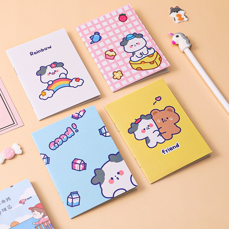 Hot sell cartoon cute pocket notebook cheap small Paper Memo Pad kawaii stationery Custom Logo Printed wholesale promotion diary
