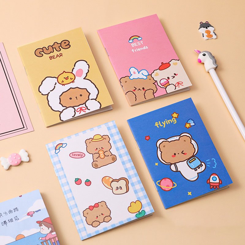 Hot sell cartoon cute pocket notebook cheap small Paper Memo Pad kawaii stationery Custom Logo Printed wholesale promotion diary