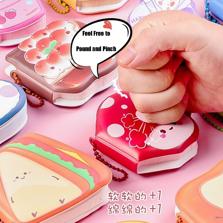 Custom Cute Soft texture Cartoon Mini Squishy Puffy Sticky Note Memo Pad Creative School Supplies Stationery Soothe Mood