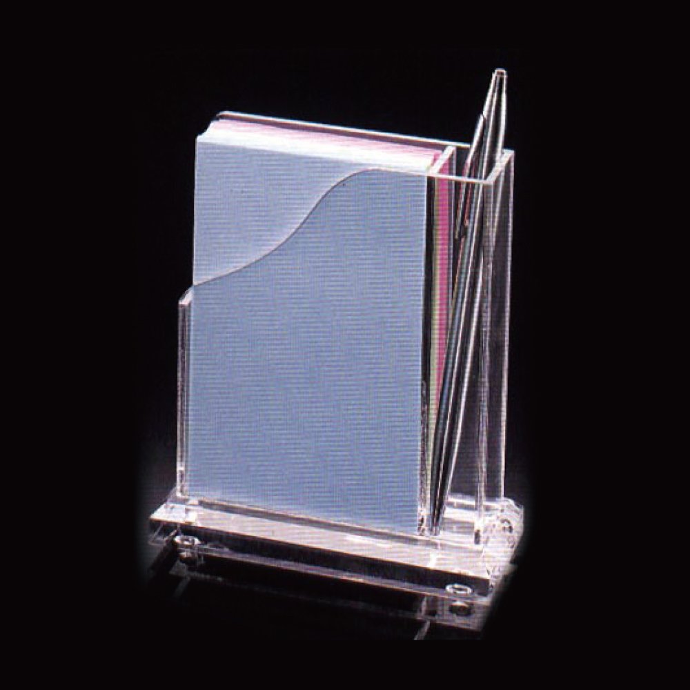 Hot Sales Acrylic Memo Pad Post Sticky Note holder Desk Stationery Organizer Pencil Pen Holder