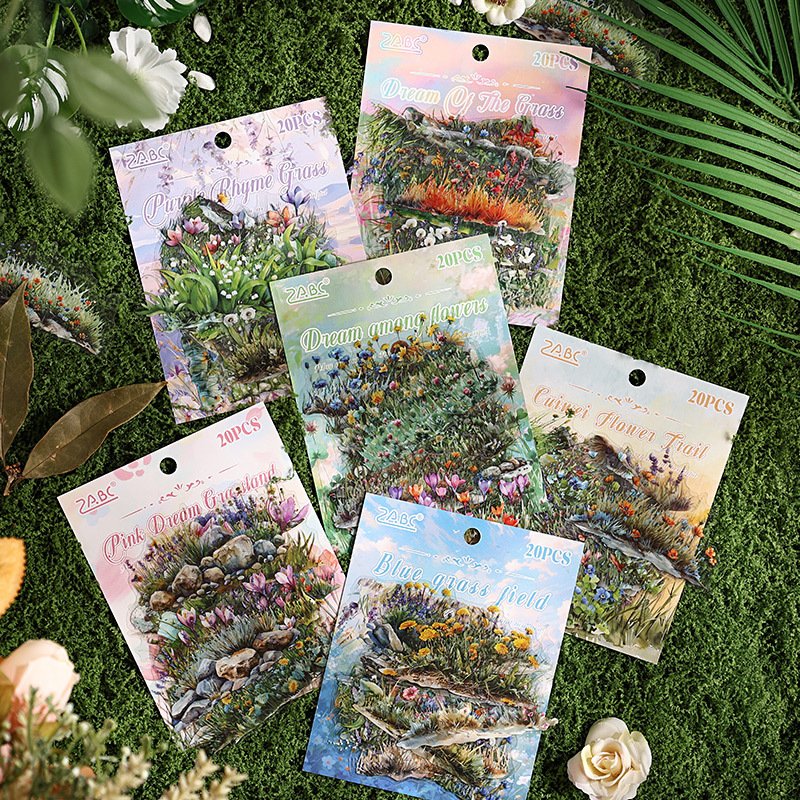PET Sticker Plants Landscaping Theme scrapbook stickers Material 20pcs scrapbooking supplies scrapbooking kit