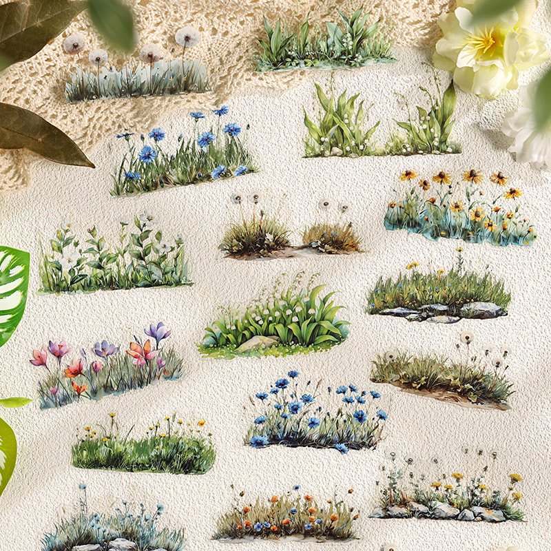 PET Sticker Plants Landscaping Theme scrapbook stickers Material 20pcs scrapbooking supplies scrapbooking kit