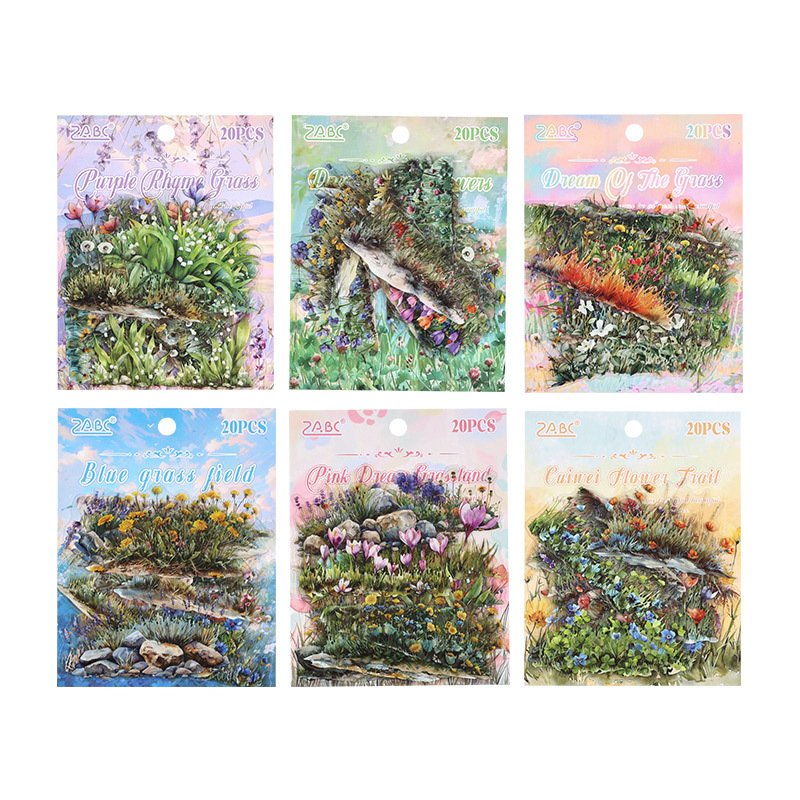 PET Sticker Plants Landscaping Theme scrapbook stickers Material 20pcs scrapbooking supplies scrapbooking kit