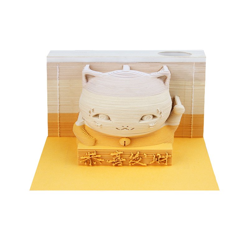 Anime Cartoon Cat Promotional Gift Decoration Home Table Ornaments Custom Logo 3D Blocking Memo Pad