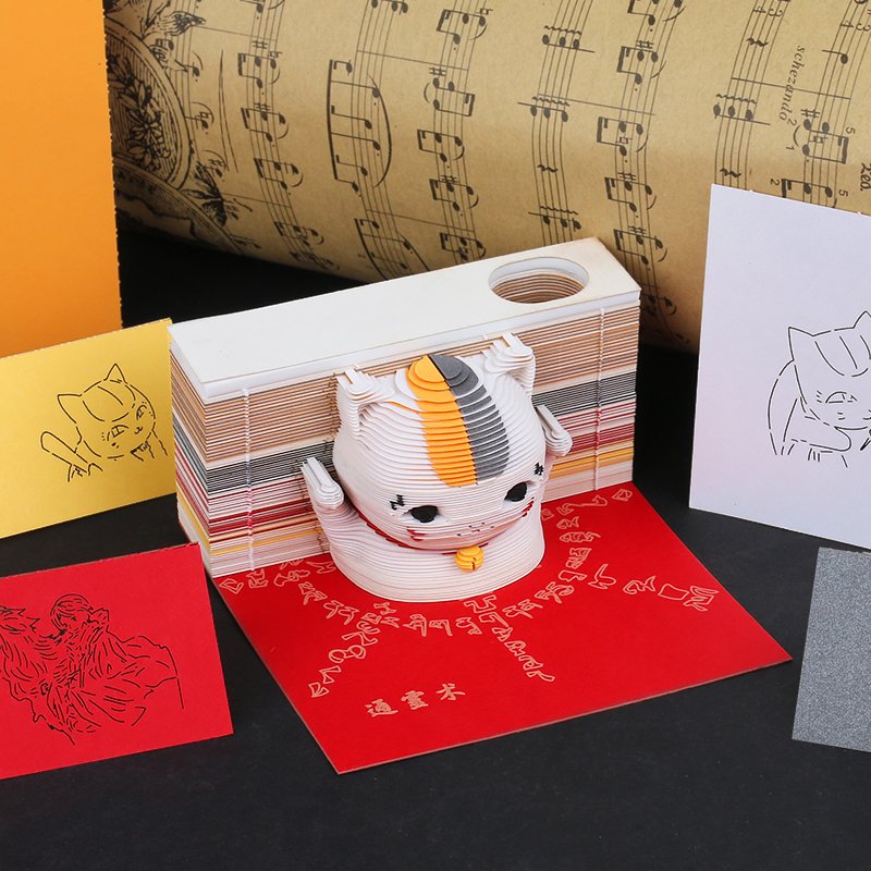 Anime Cartoon Cat Promotional Gift Decoration Home Table Ornaments Custom Logo 3D Blocking Memo Pad