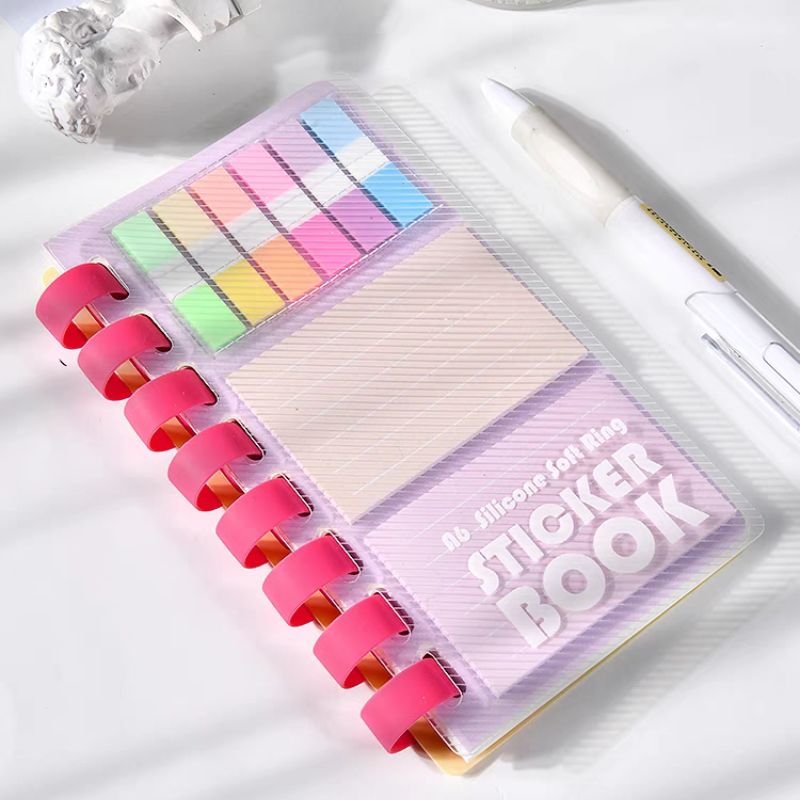 Colorful Combination Of Notes Sheet Subject Classification Sheet Students Post Index Labeling Stickers Rubber Ring Notebook