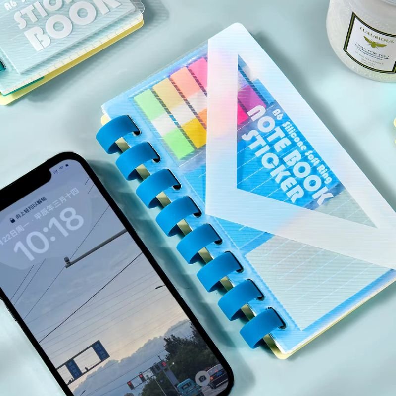 Colorful Combination Of Notes Sheet Subject Classification Sheet Students Post Index Labeling Stickers Rubber Ring Notebook