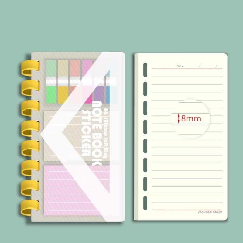 Colorful Combination Of Notes Sheet Subject Classification Sheet Students Post Index Labeling Stickers Rubber Ring Notebook