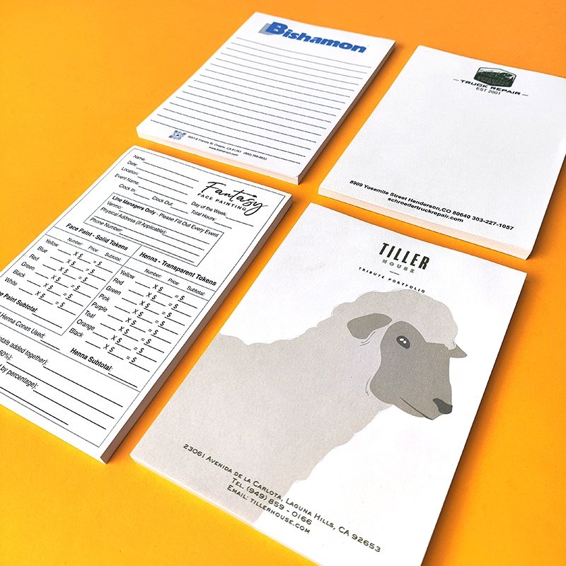 Custom Size White Plain A5 A4 Memo Pad Logo digital Printing Business Stationery Notepad Writing Paper Note Pads