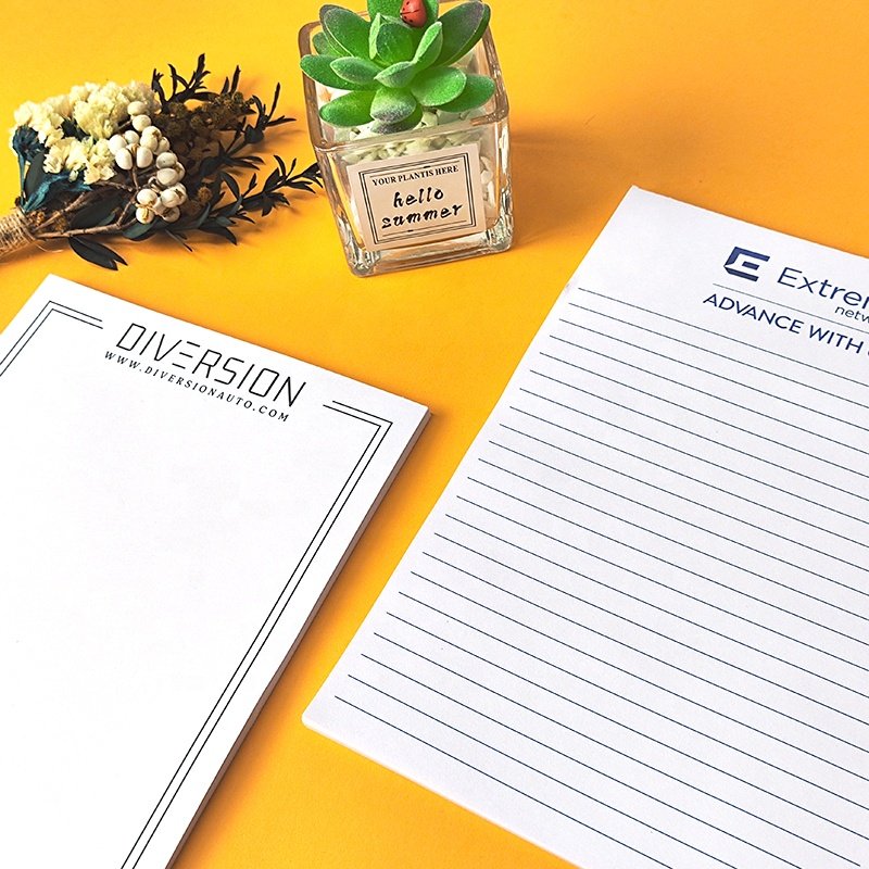 Custom Size White Plain A5 A4 Memo Pad Logo digital Printing Business Stationery Notepad Writing Paper Note Pads