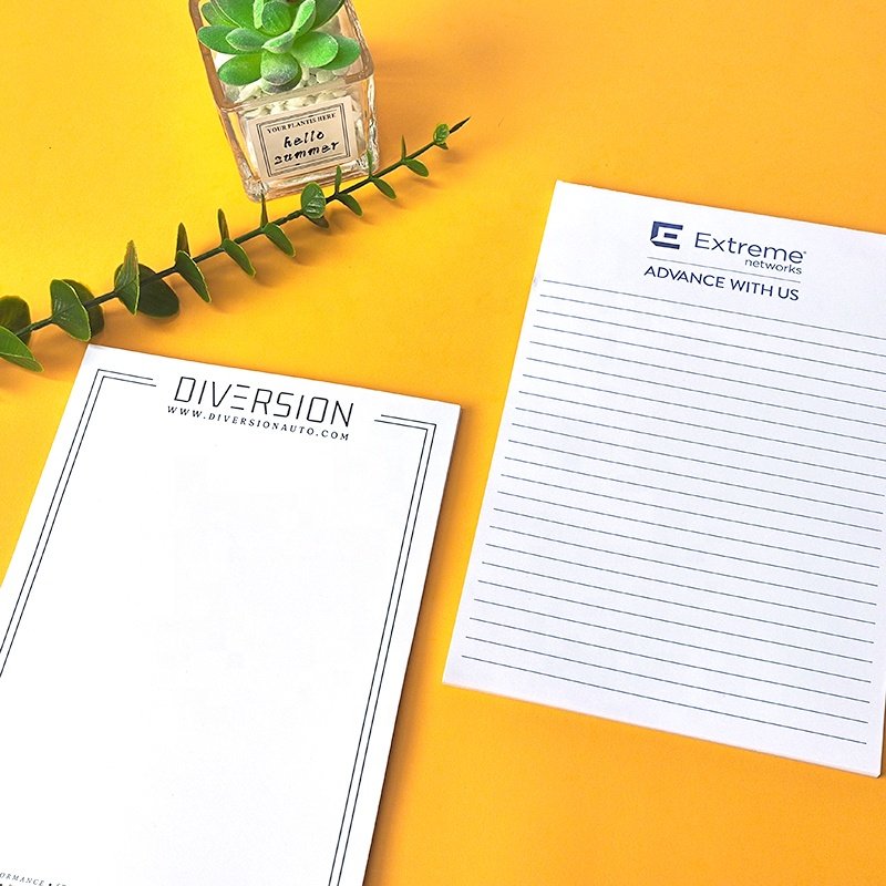 Custom Size White Plain A5 A4 Memo Pad Logo digital Printing Business Stationery Notepad Writing Paper Note Pads