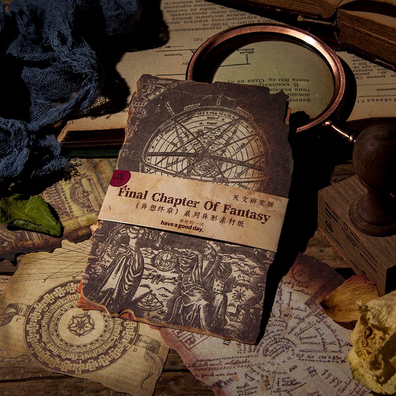 30pcs/pack Burn Marks Material Paper Fantasy Final Chapter Series Vintage Journal Collage Material Base Paper 8 Models