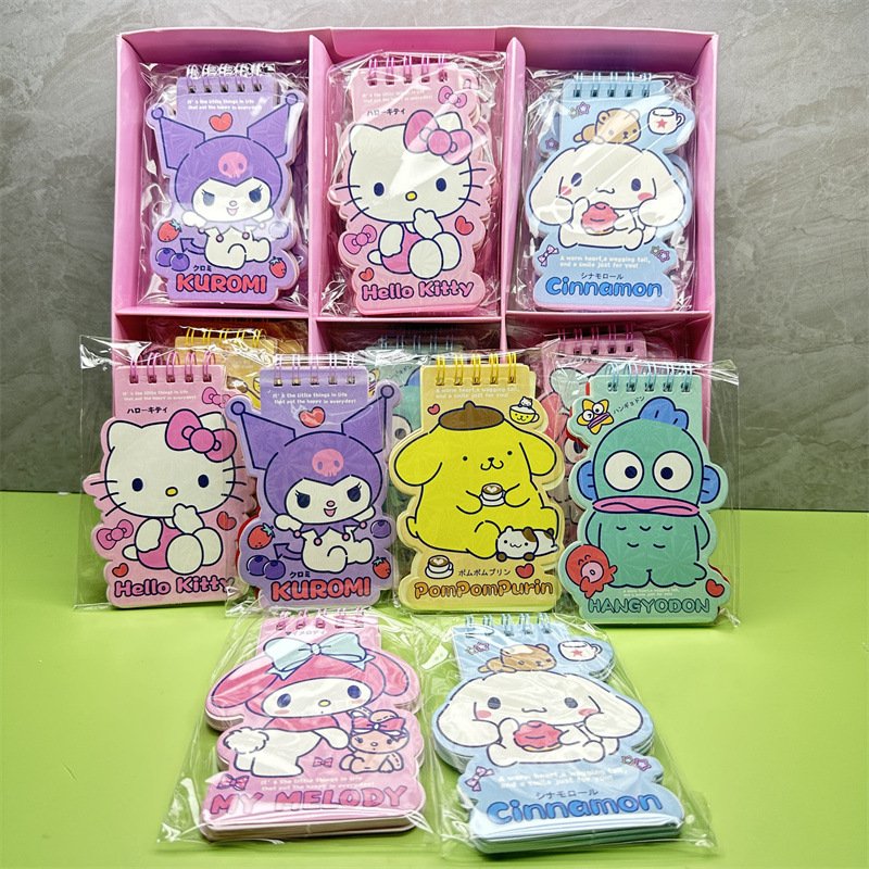 School Stationery Melody notepad, Cute pink KT note book, Cartoon anime Kuromi note pad