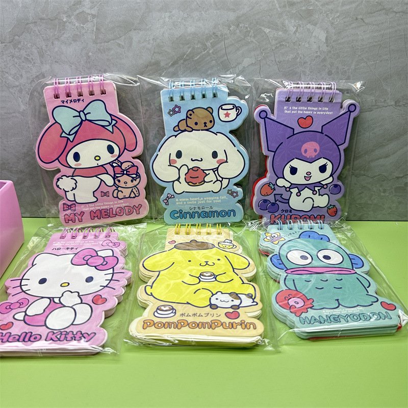 School Stationery Melody notepad, Cute pink KT note book, Cartoon anime Kuromi note pad