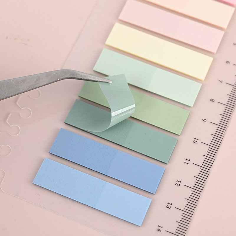 PET Paper Markers with Color Sticky Notes Flag Classification Index Tabs Writable Sticker and Loose-leaf PP Ruler for Drawing