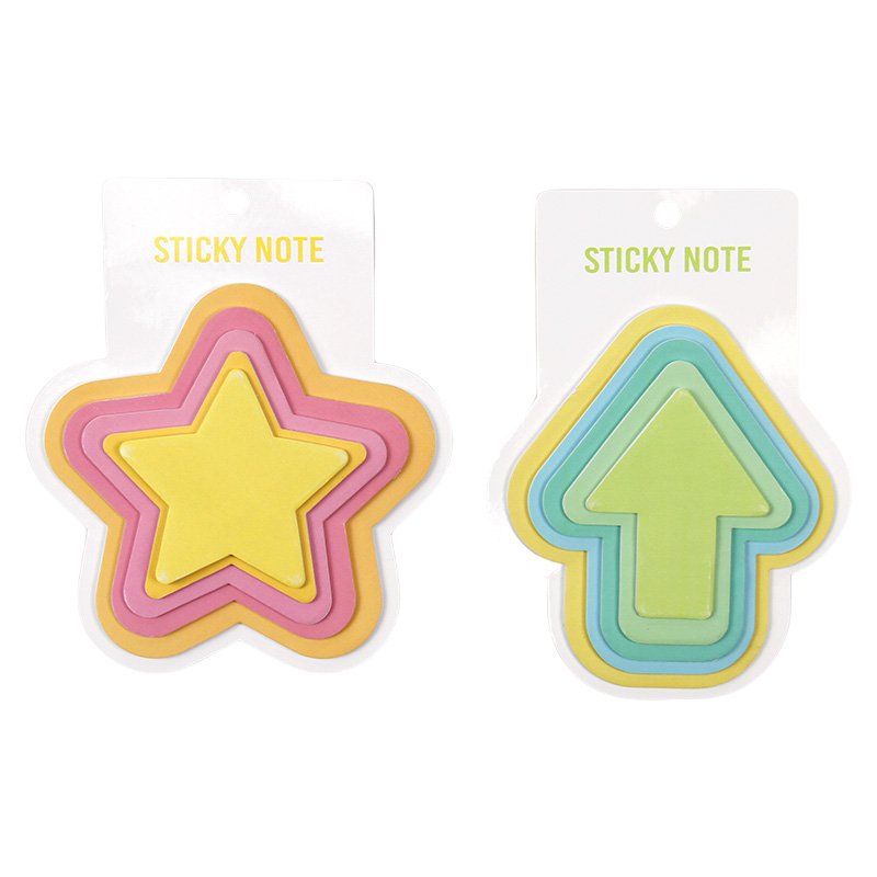 Star and Arrow Shaped Sticky Note Set Bright Fun Memo Pads for Kids Students Teachers Office Use School Stationery Supplies