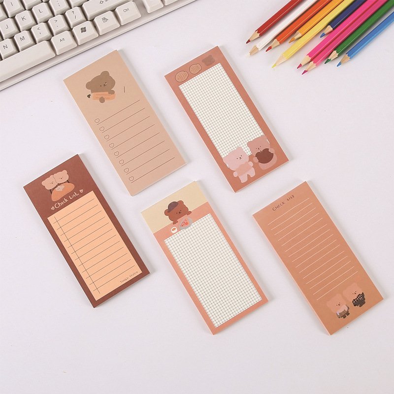 Cartoon bear printing school cute sticky notes memo pad for students
