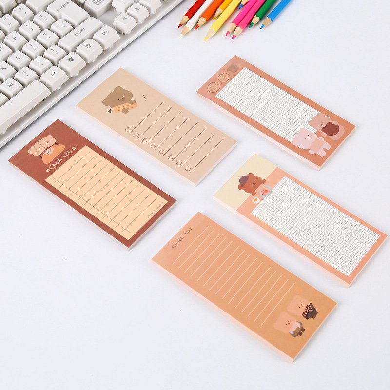 Cartoon bear printing school cute sticky notes memo pad for students