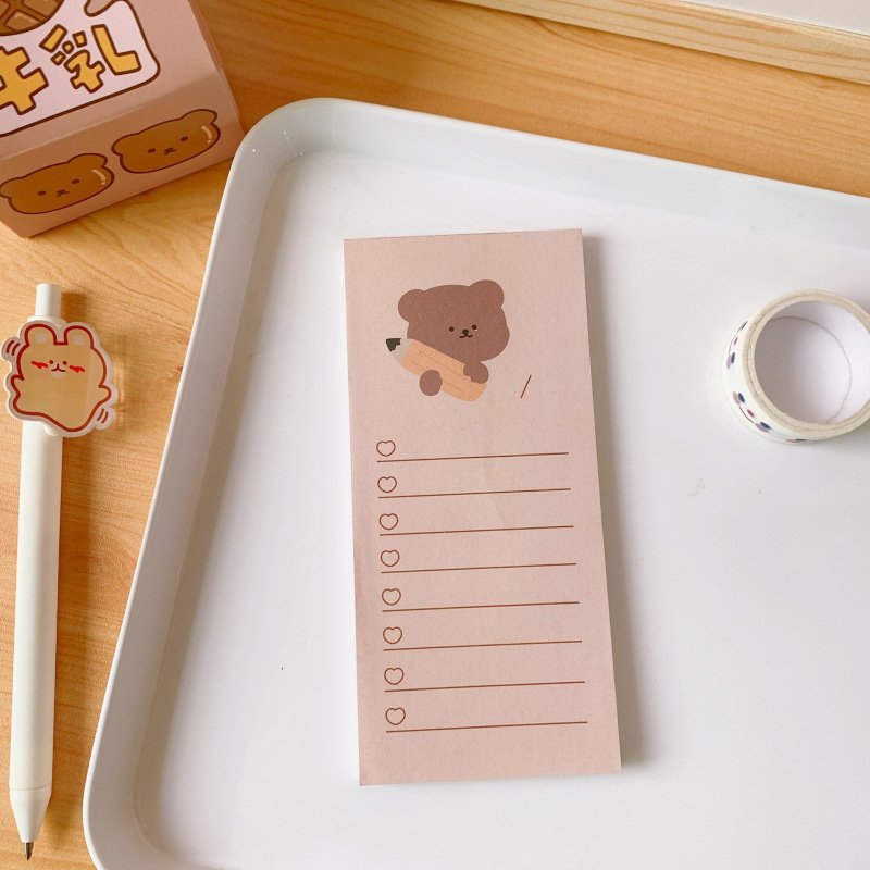 Cartoon bear printing school cute sticky notes memo pad for students