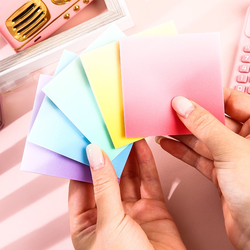 HengXin transparent sticky note with shining gradient color stationery for student office supplies