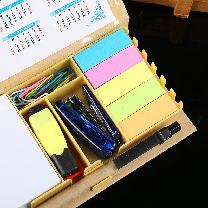 Sticky Note And Pen Set Promotional Pu Leather Cover Sticky Note Sets Memo Pad Sticky Notes With Calendar Wholesale